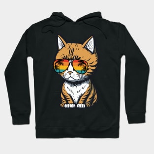 Cool Feline in Shades: Whiskered Purrfection for Cat Miaw Lovers Hoodie